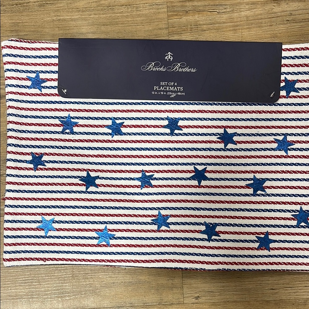 Brooks Brothers Blue Star and Red Stripe Placemats